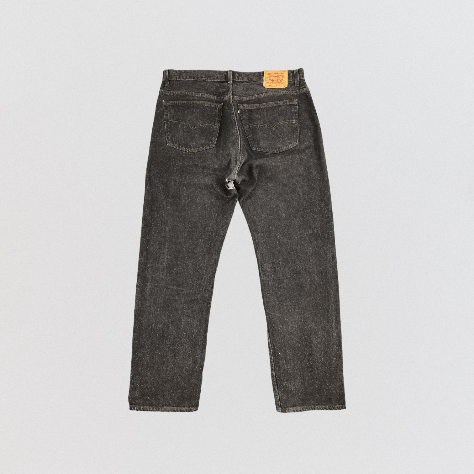 Levi's Vintage 90s Distress Levis 501 Black Jeans-JM1598 Size US 38 / EU 54 - 2 Thumbnail