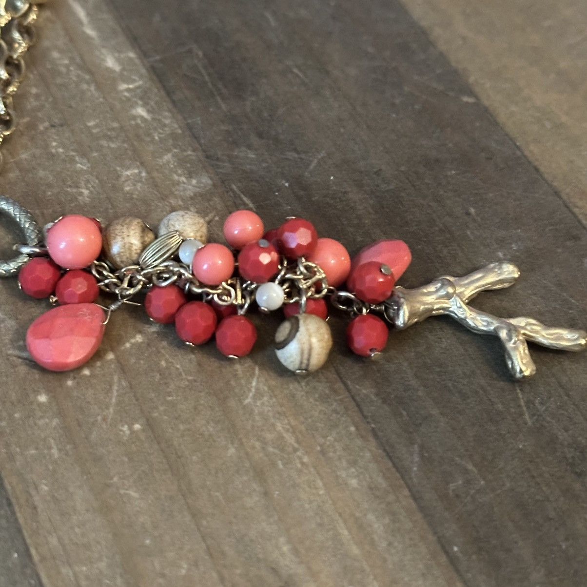 Other Gold tone coral cluster bead dangle pendant necklace Size ONE SIZE - 4 Thumbnail