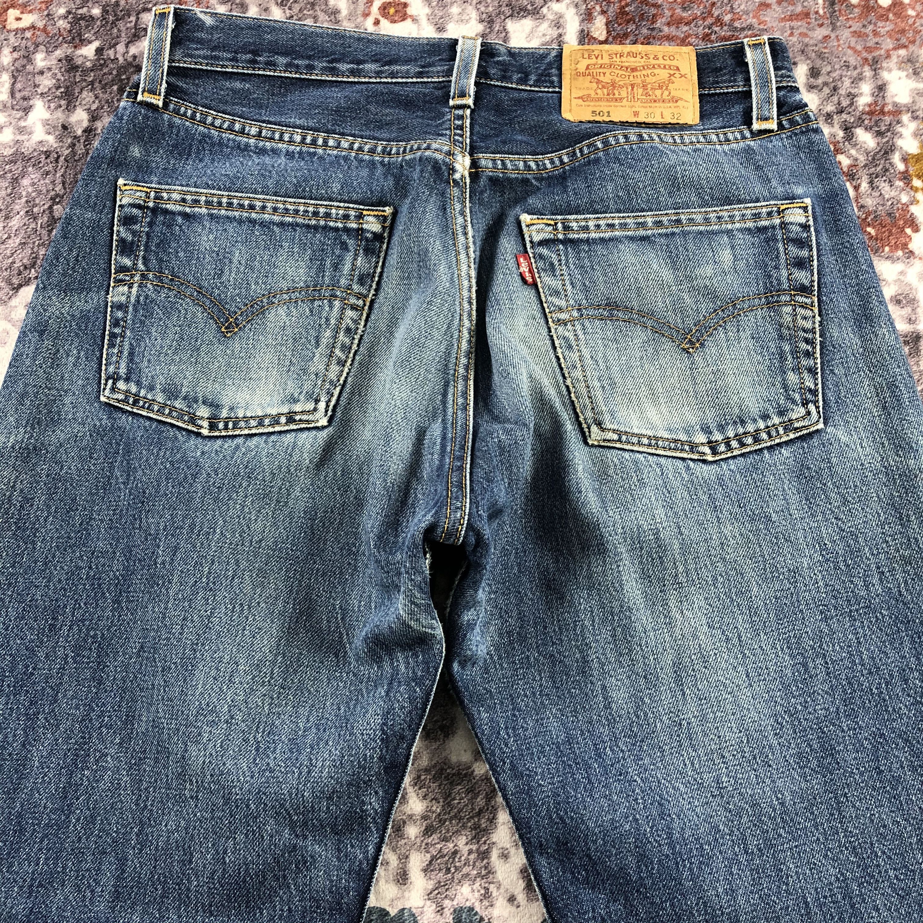 Levi's 90s Vintage Blue Wash Levis 501 Jeans-JM2804 Size US 29 - 4 Thumbnail