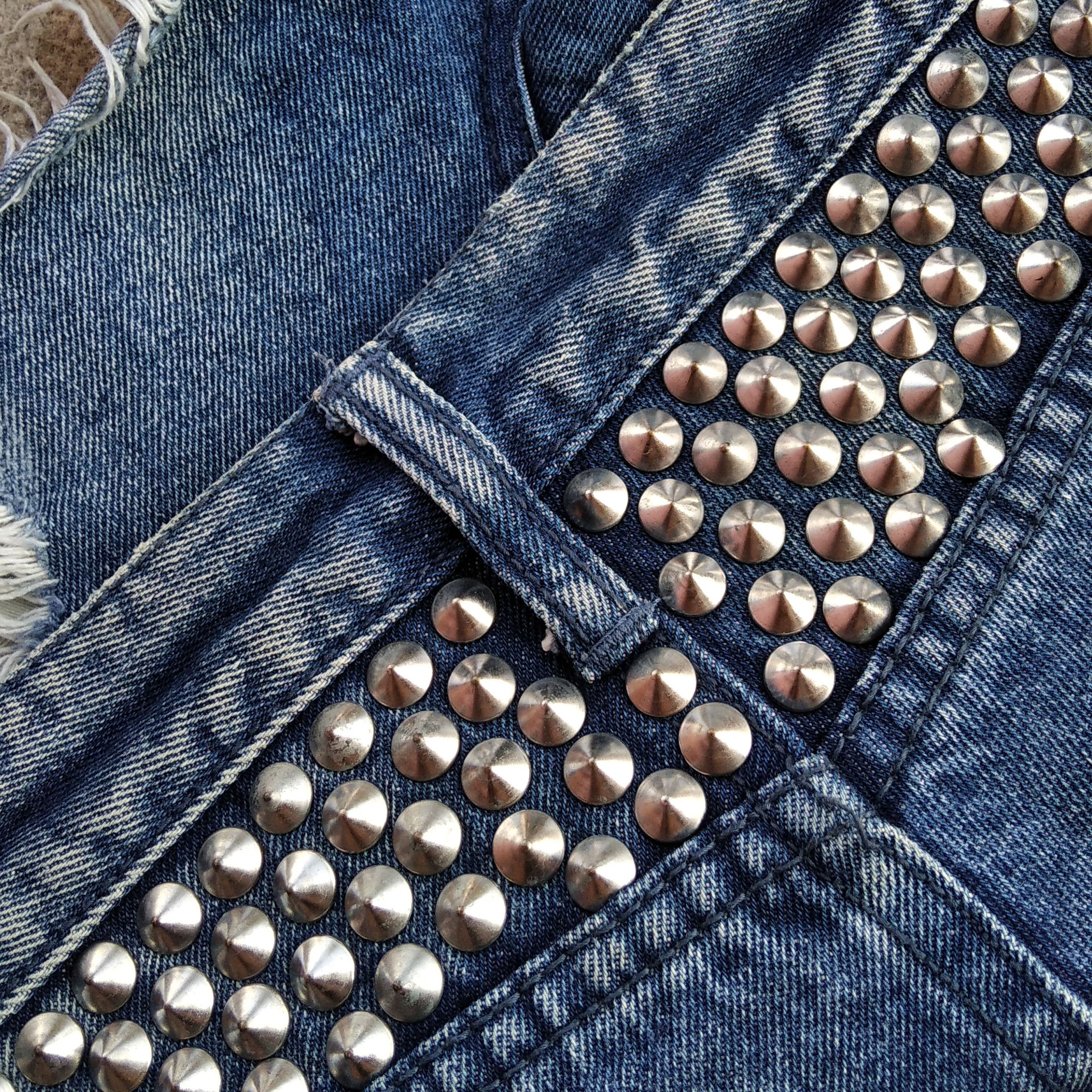 Hysteric Glamour Vintage Y2K MURUA Punk Spike Studded Ripped Hot Pants Size 27" / US 4 / IT 40 - 3 Thumbnail