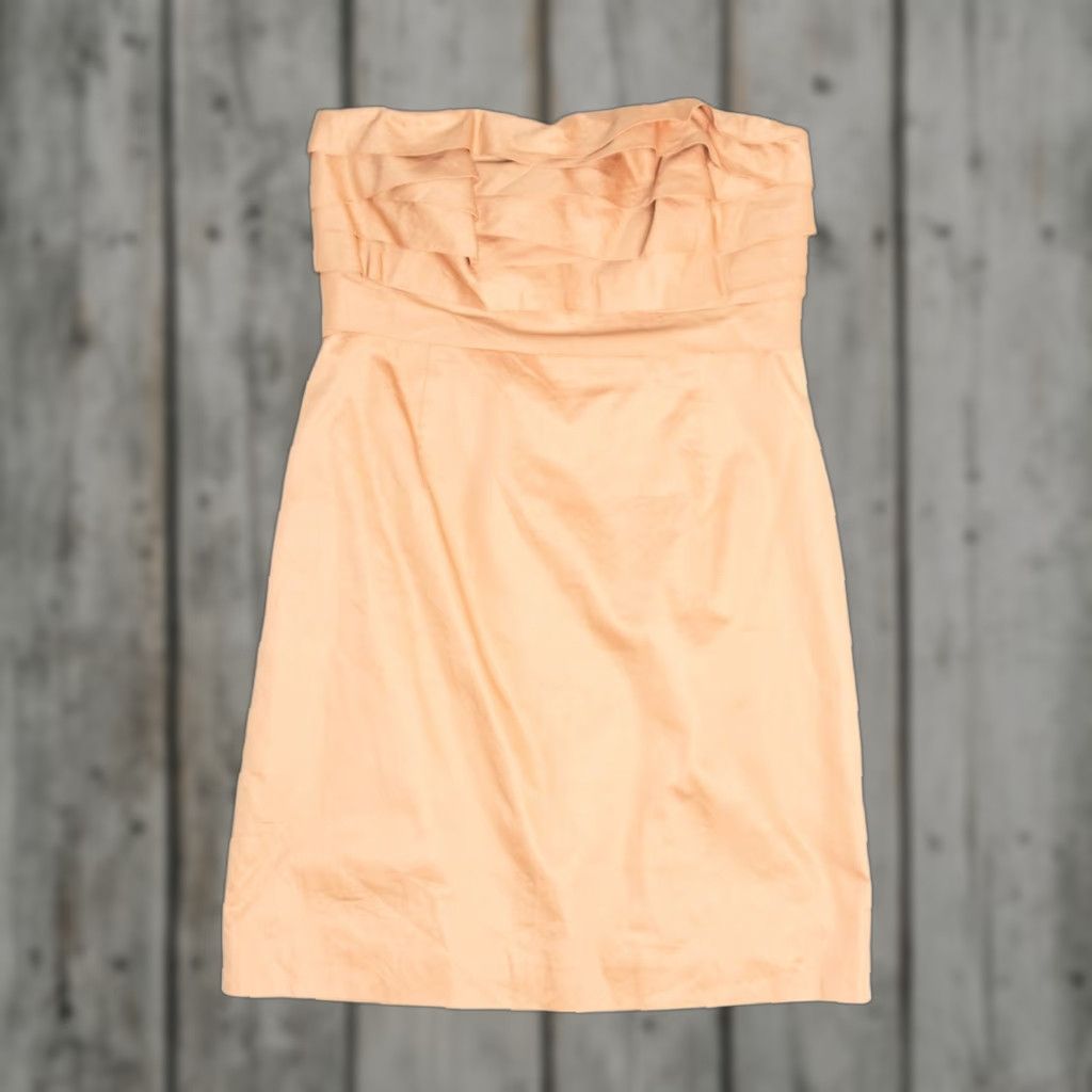 J.Crew VINTAGE J. Crew Dress Strapless Beige Cotton Medium Women's Partywear Elegant Formal 28” Length Size M / US 6-8 / IT 42-44 - 1 Thumbnail