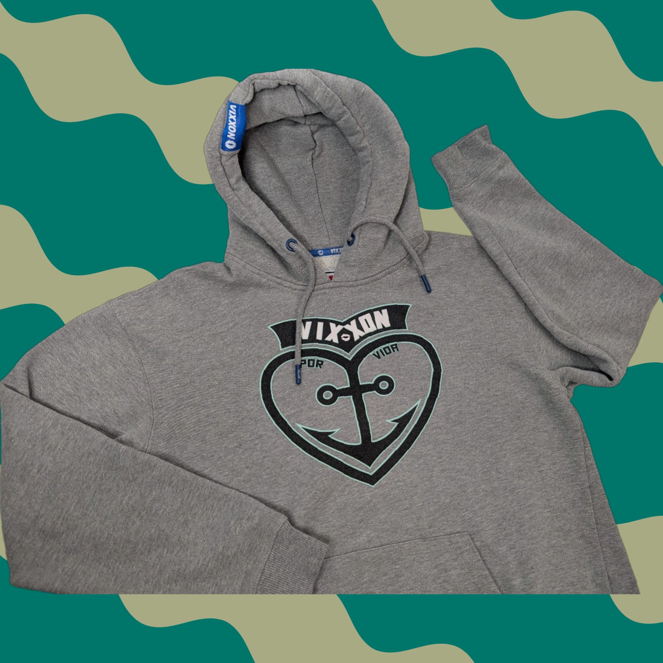 Vintage Dixxon Hoodie Women's M Gray Pullover Sweatshirt All Seasons Hooded Pockets Logo Tattoo Biker Size M / US 6-8 / IT 42-44 - 1 Thumbnail