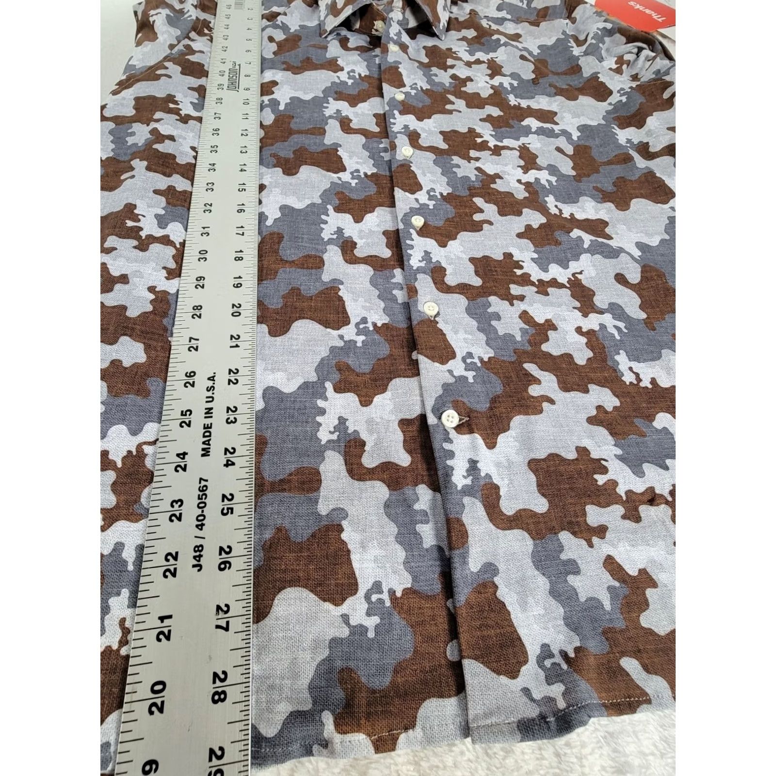 Vintage Ordean Mens Camouflage Button-Up Shirt XXL Long Sleeve Lightweight Casual Wear Size US XXL / EU 58 / 5 - 8 Thumbnail