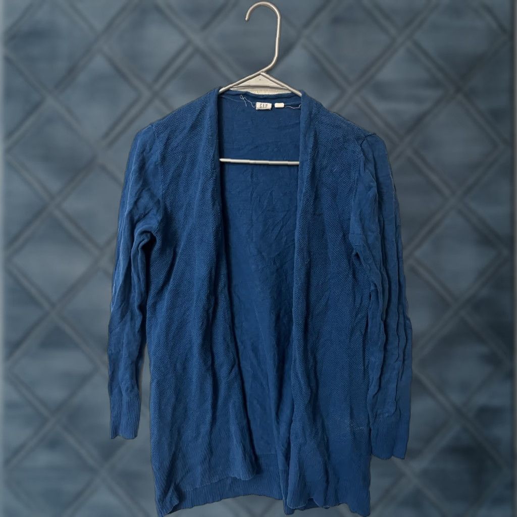Gap Gap Cardigan Women's Short Sleeve Open Front Knit Blue Solid S Size S / US 4 / IT 40 - 1 Thumbnail
