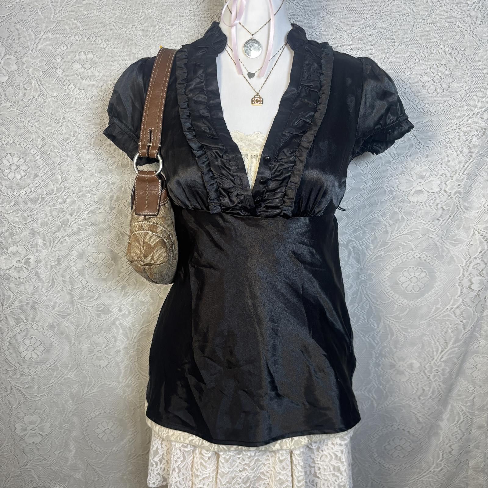 Other y2k office siren grunge ruffle blouse Size M / US 6-8 / IT 42-44 - 2 Thumbnail