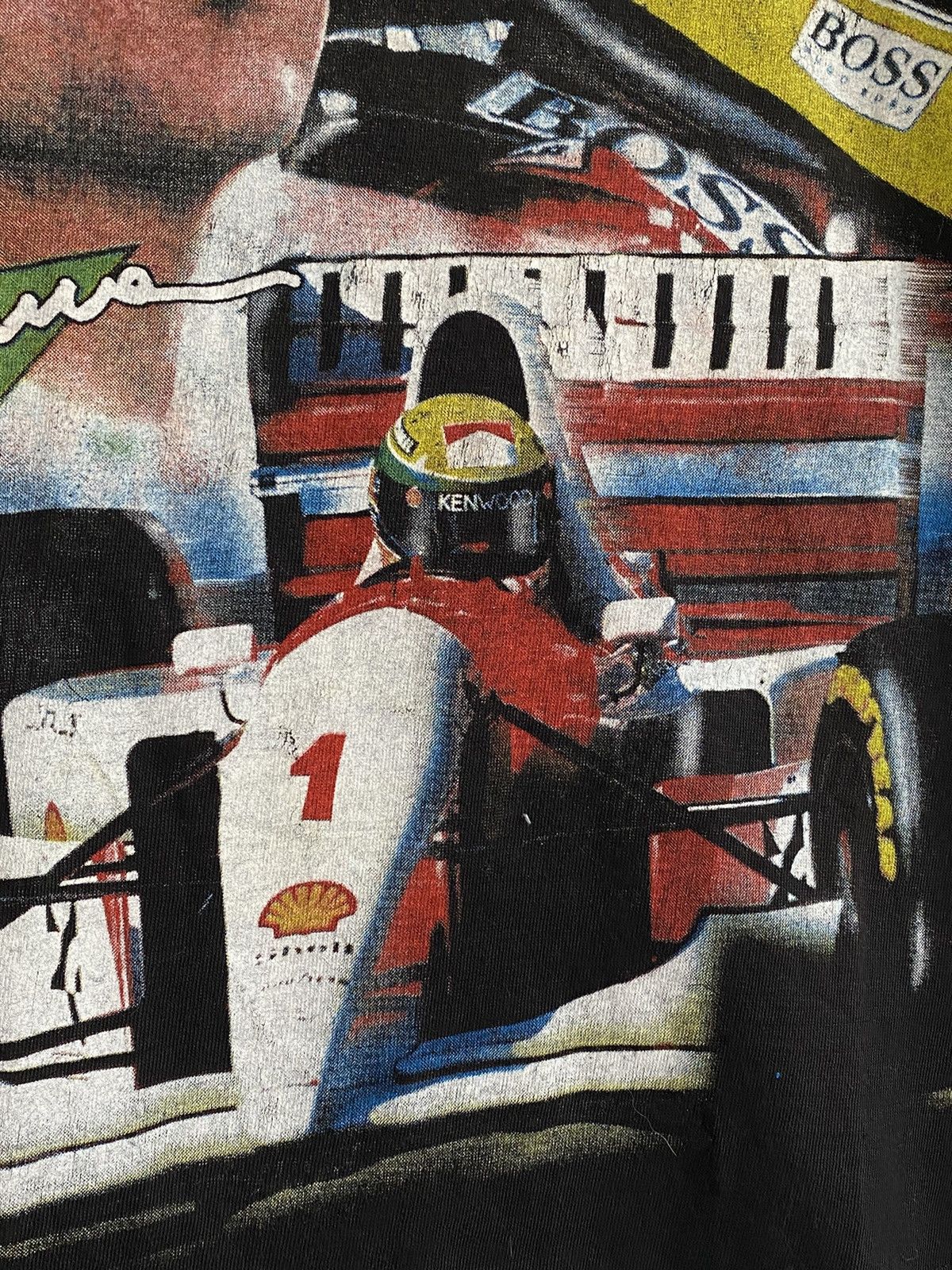 Vintage Vintage Aryton Senna AOP Formula 1 Racing Memorial Tee Size US L / EU 52-54 / 3 - 7 Thumbnail