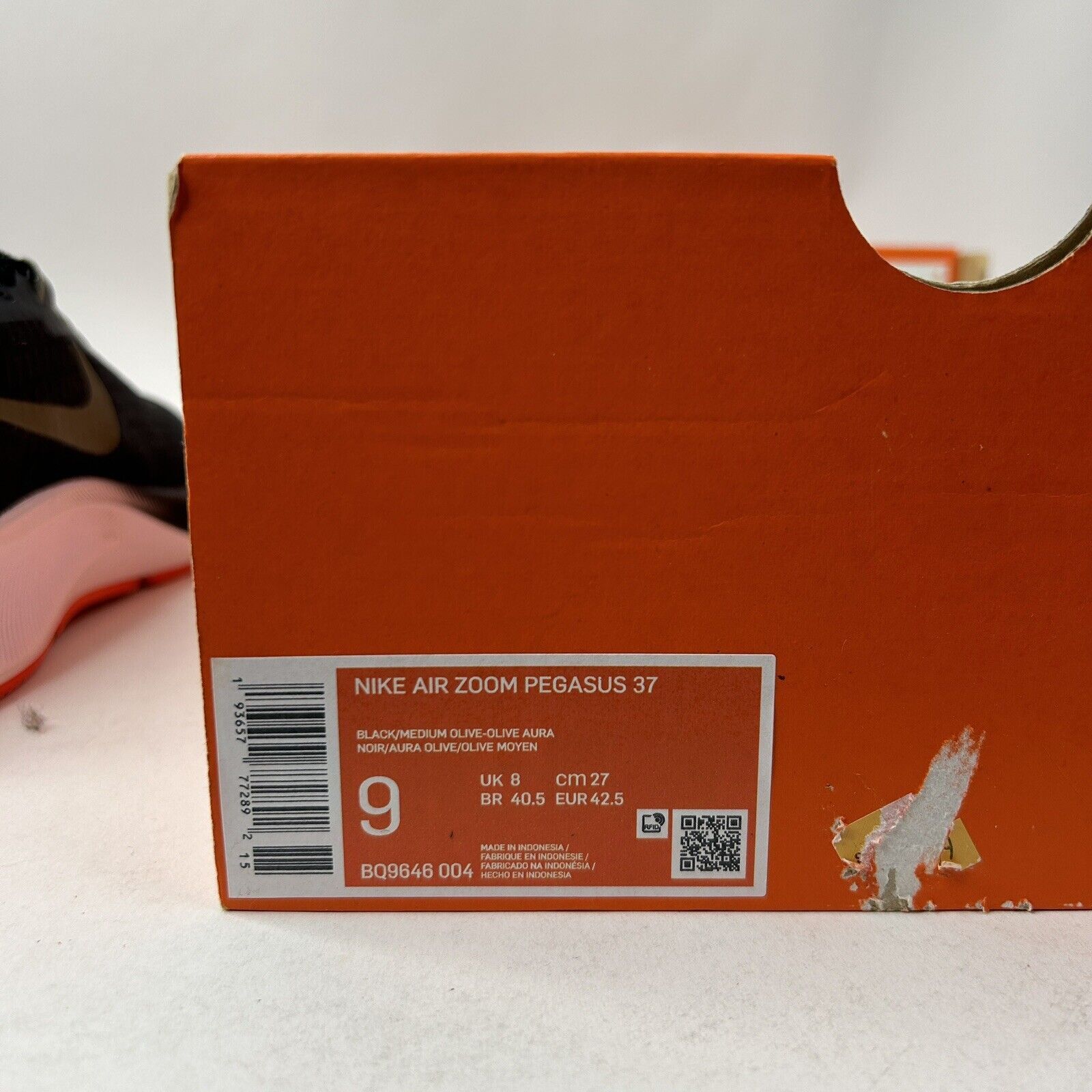 Nike Nike Air Zoom Pegasus 37 “Black Medium Olive Green” 2024 Size US 9 / EU 42 - 5 Thumbnail