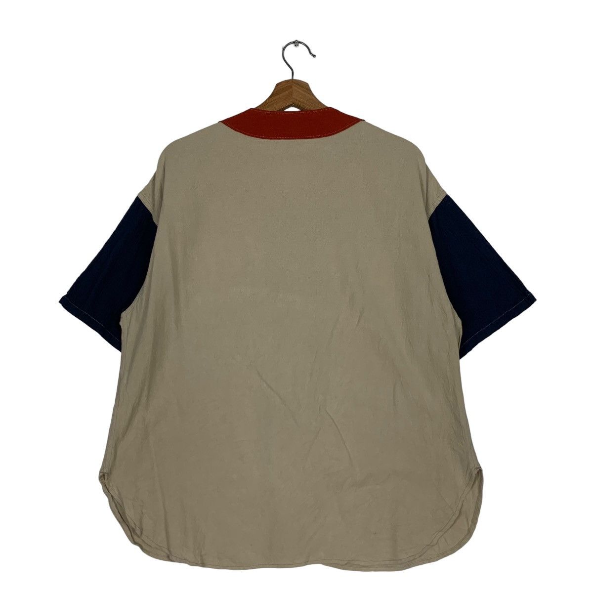 Japanese Brand CUBE SUGAR Colorblock Work Wear Button Shirt #0875-C39 Size US M / EU 48-50 / 2 - 7 Thumbnail
