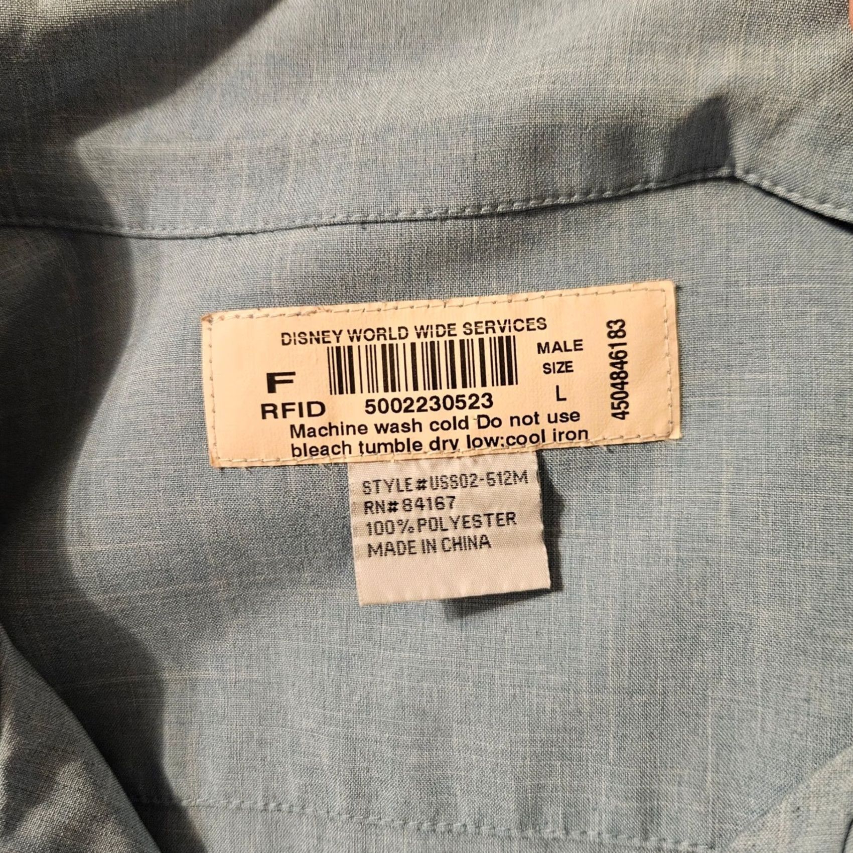 Disney Disney Cast Member Shirt Men's Large Blue Wide World Button Up Employee Size US L / EU 52-54 / 3 - 4 Thumbnail