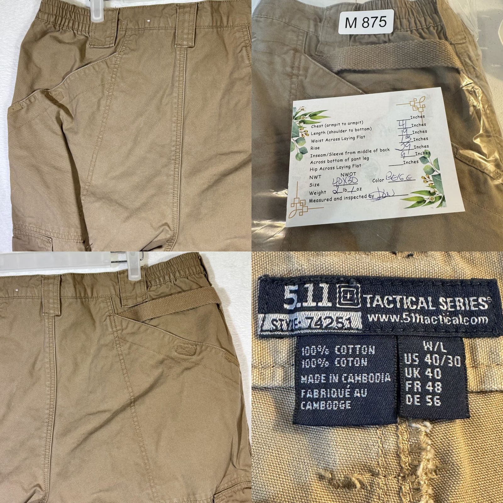 Vintage VINTAGE: No (omit) 5.11 Tactical Cargo Pants Men 40x30 Beige Cotton Workwear Utility Pants Cargo Pocket Baggy? Size US 40 / EU 56 - 8 Thumbnail