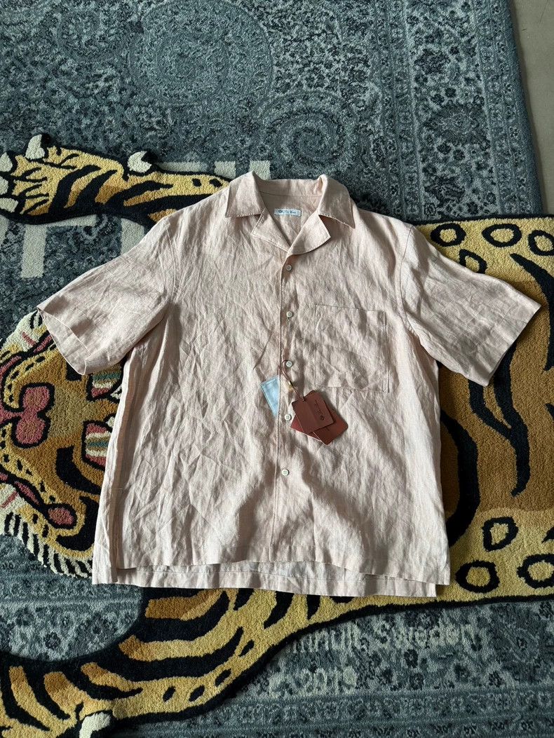 Loro Piana Loro Piana 100% Linen Short Sleeve Shirt - dmc Size US M / EU 48-50 / 2 - 1 Thumbnail
