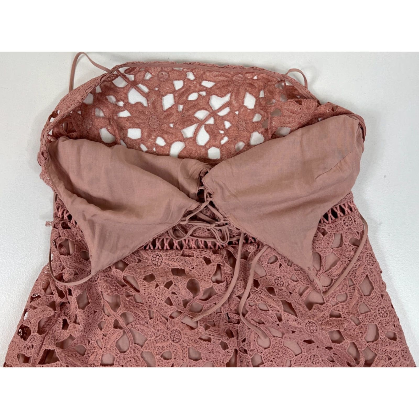 Vintage NWT Kendall & Kylie Romper Lace Floral Mauve M Womens Dress Romper Short Sleeveless Adult Medium NWT Mauve Lace Floral Size 32" / US 10 / IT 46 - 6 Thumbnail