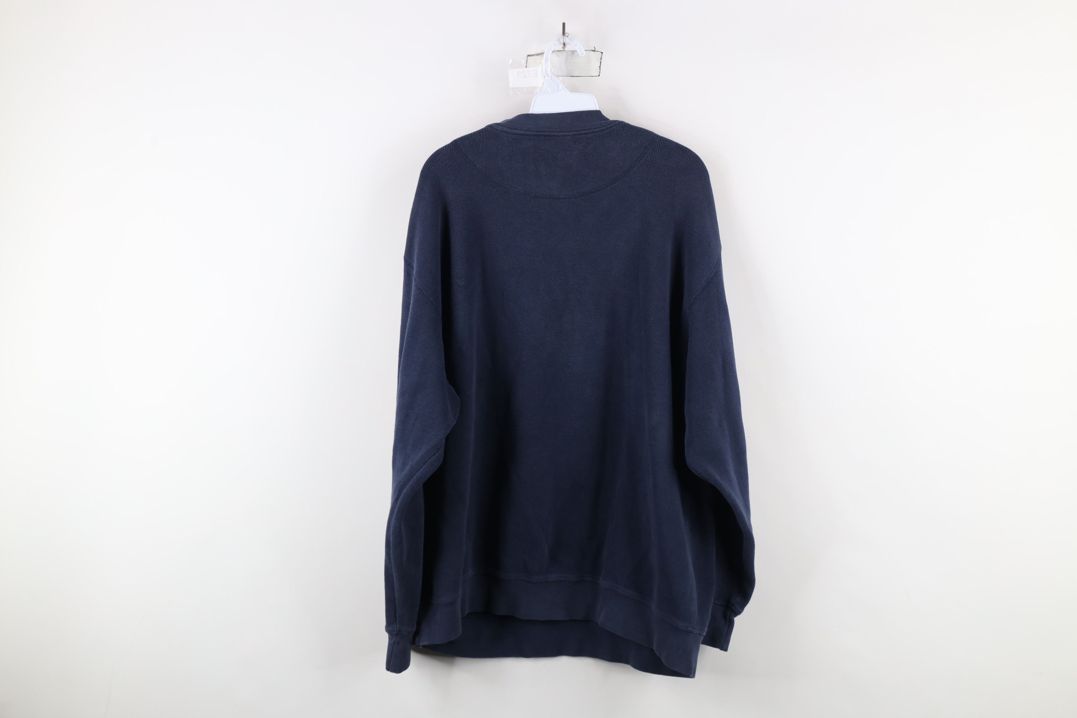 Vintage Vintage 90s Streetwear Ribbed Knit Crewneck Sweater Blue Size US XL / EU 56 / 4 - 9 Thumbnail