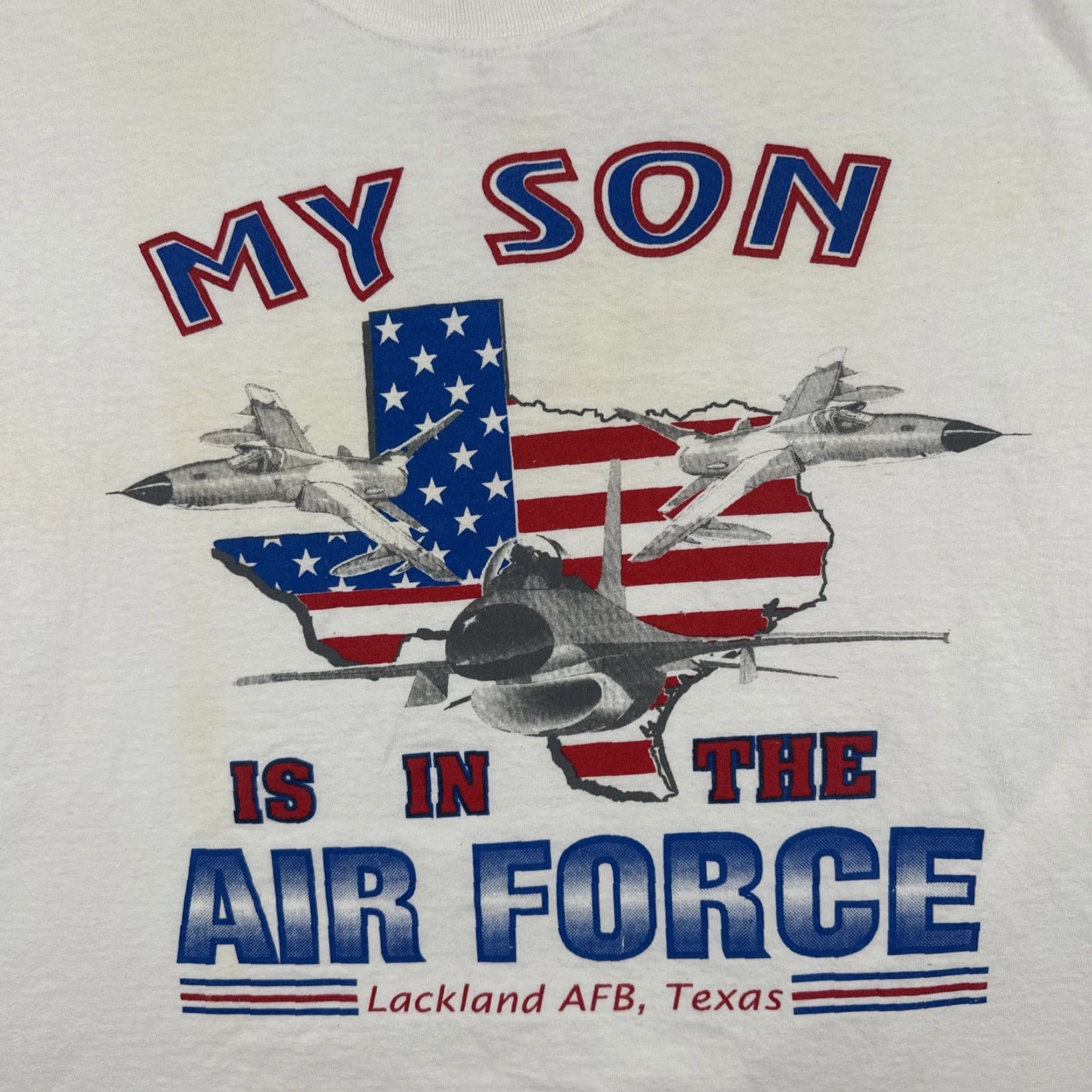 Anvil VINTAGE Anvil Mens Short Sleeve T Shirt White 90s Military Lackland AFB Texas USA Tee Shirts Mens Size US M / EU 48-50 / 2 - 6 Thumbnail