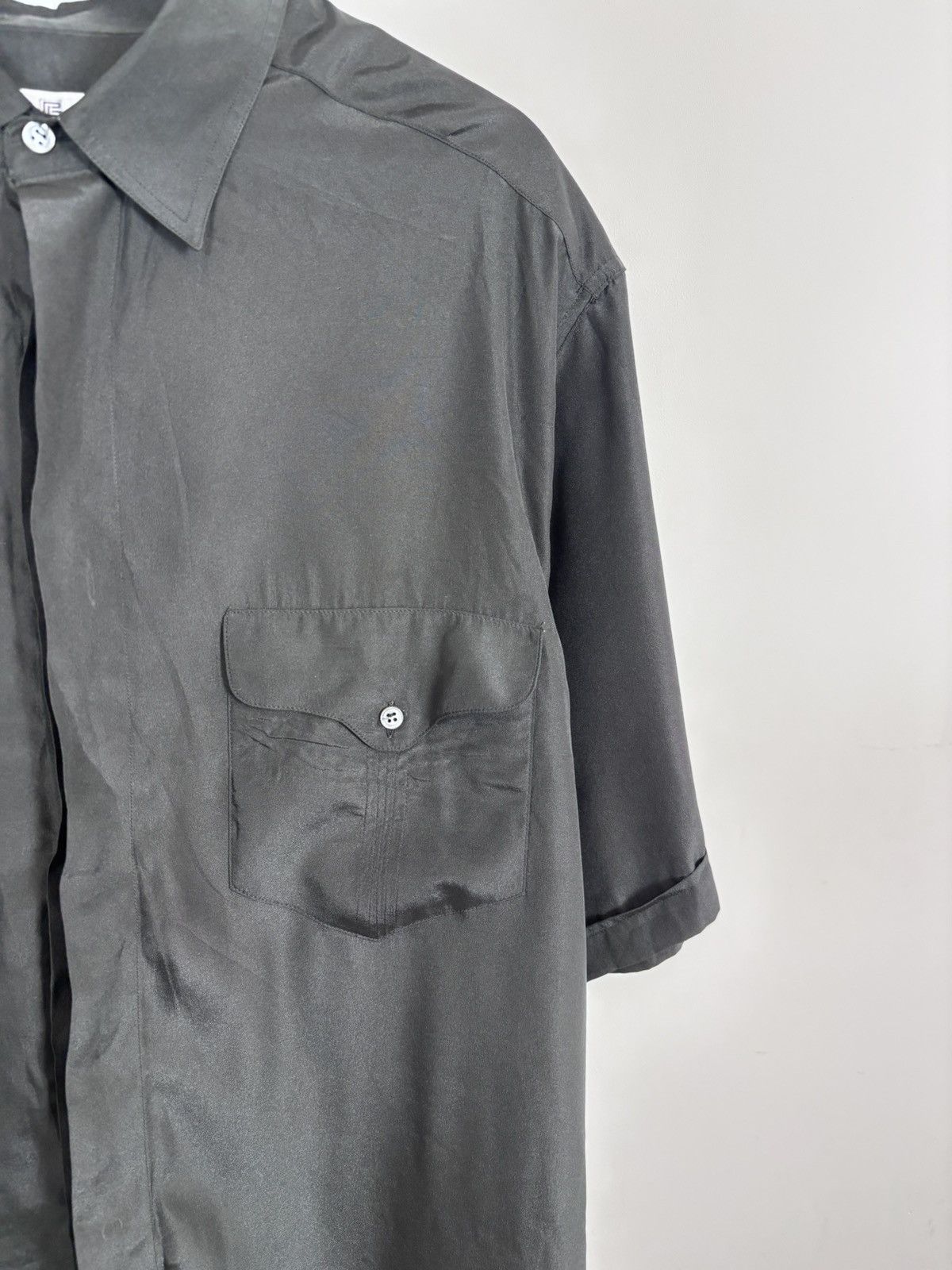 Pierre Balmain Vintage Pierre Balmain Men’s Black Short Sleeve Shirt Size US XL / EU 56 / 4 - 4 Thumbnail