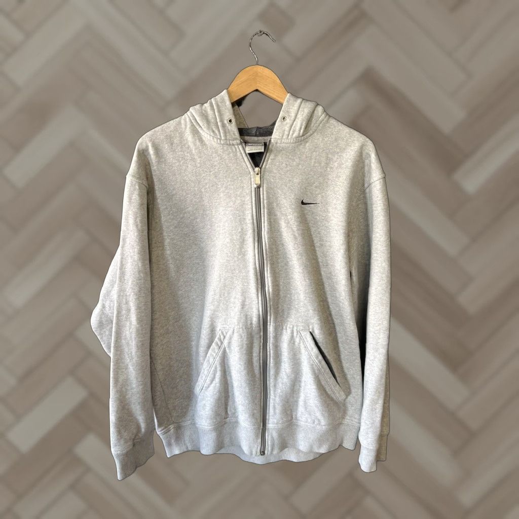 Nike Y2K Nike Mens Gray Full Zip Hooded Sweatershirt Gray Tag Size Large Size US L / EU 52-54 / 3 - 1 Thumbnail