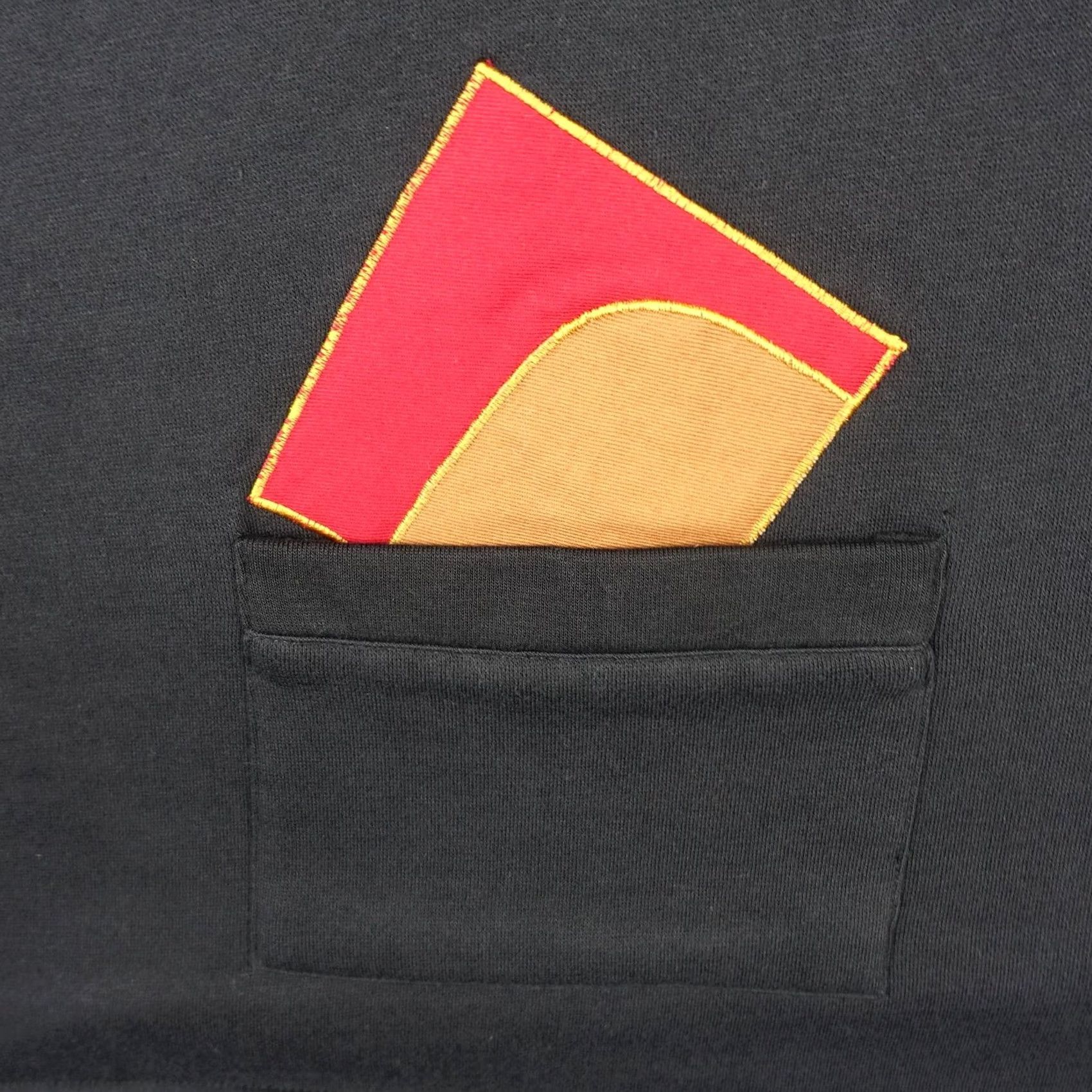 Vintage VINTAGE Shaker Sport Sweatshirt Womens 46 Black Geometric Pockets 80s Abstract Crew Neck Pullover Sweatshirt Womens Mens Girls Size L / US 10 / IT 46 - 3 Thumbnail