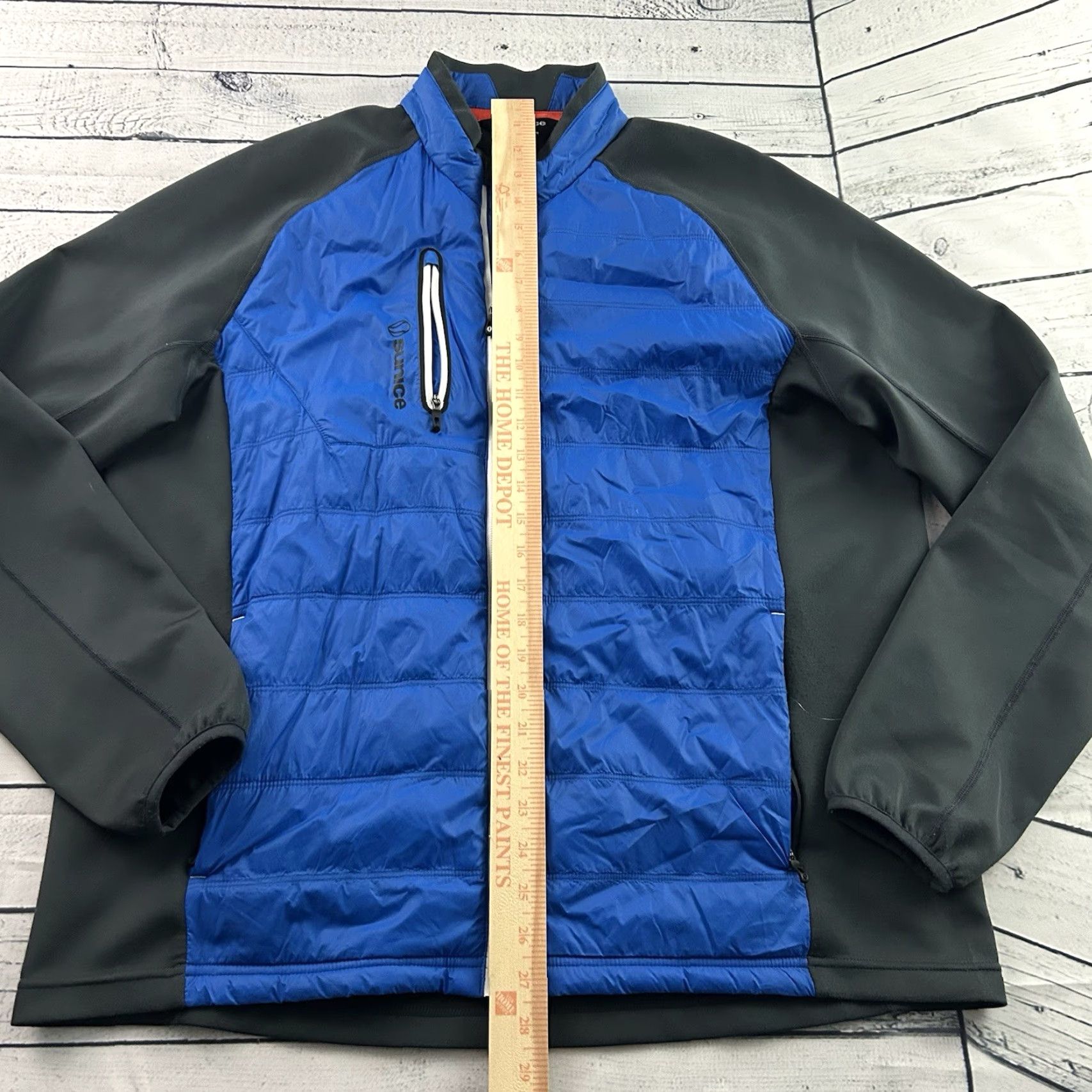 Vintage Sunice Huxley Thermal Hybrid Full Zip Golf Jacket Men L Gray Blue Jacket Mens Golf Full Zip Sunice Huxley Thermal Hybrid Gray Blue Size US L / EU 52-54 / 3 - 5 Thumbnail