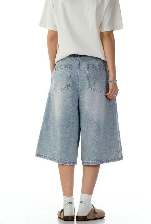 Jean American retro washed blue loose denim shorts Size US 32 / EU 48 - 4 Thumbnail