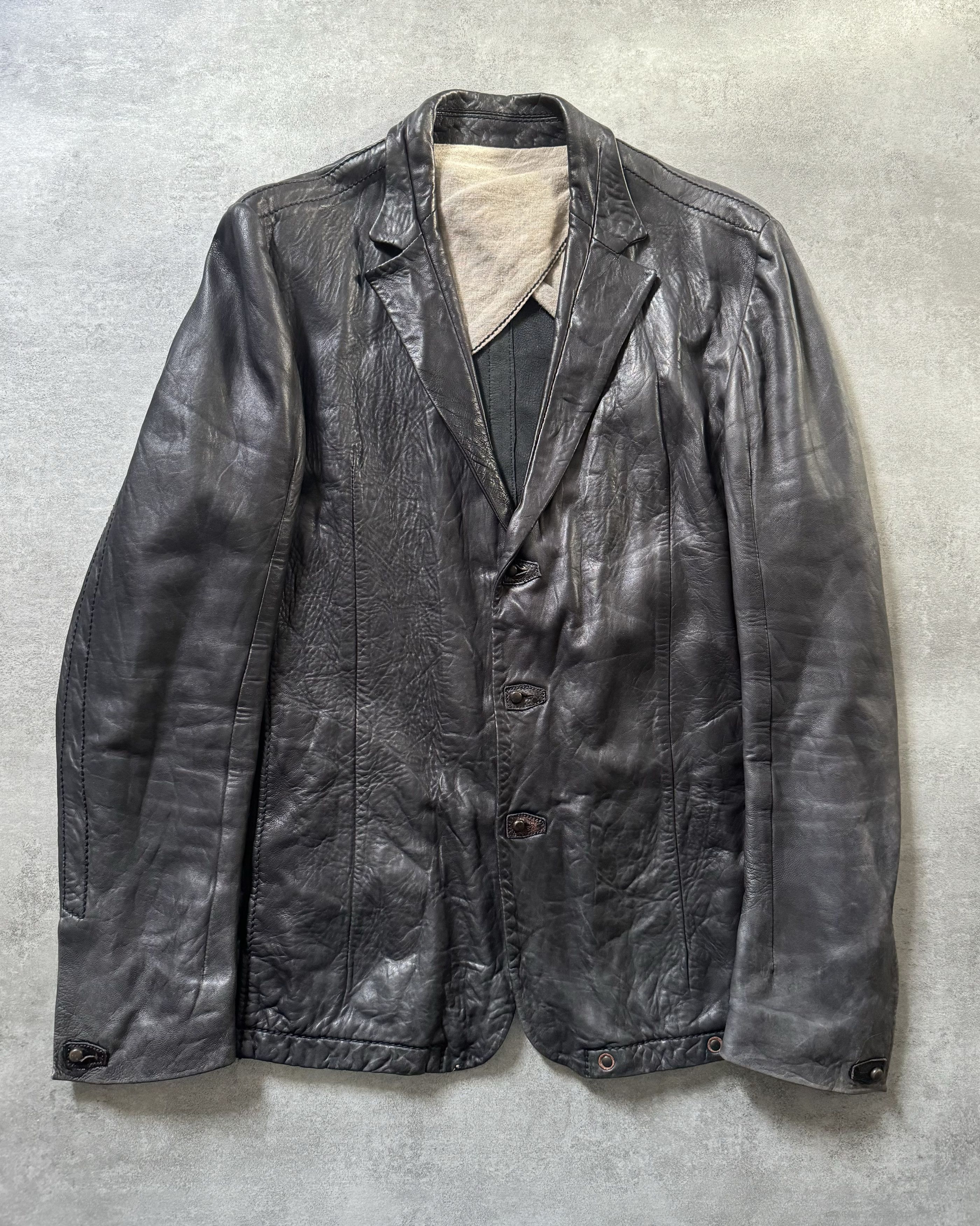 image of Archival Clothing x Isaac Sellam Experience Brutalist Black Leather Jacket, Men's (Size Large)