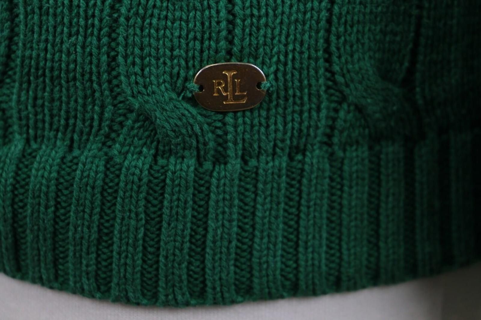 Lauren Ralph Lauren Green Rare Cable Knit Sweater Size XS