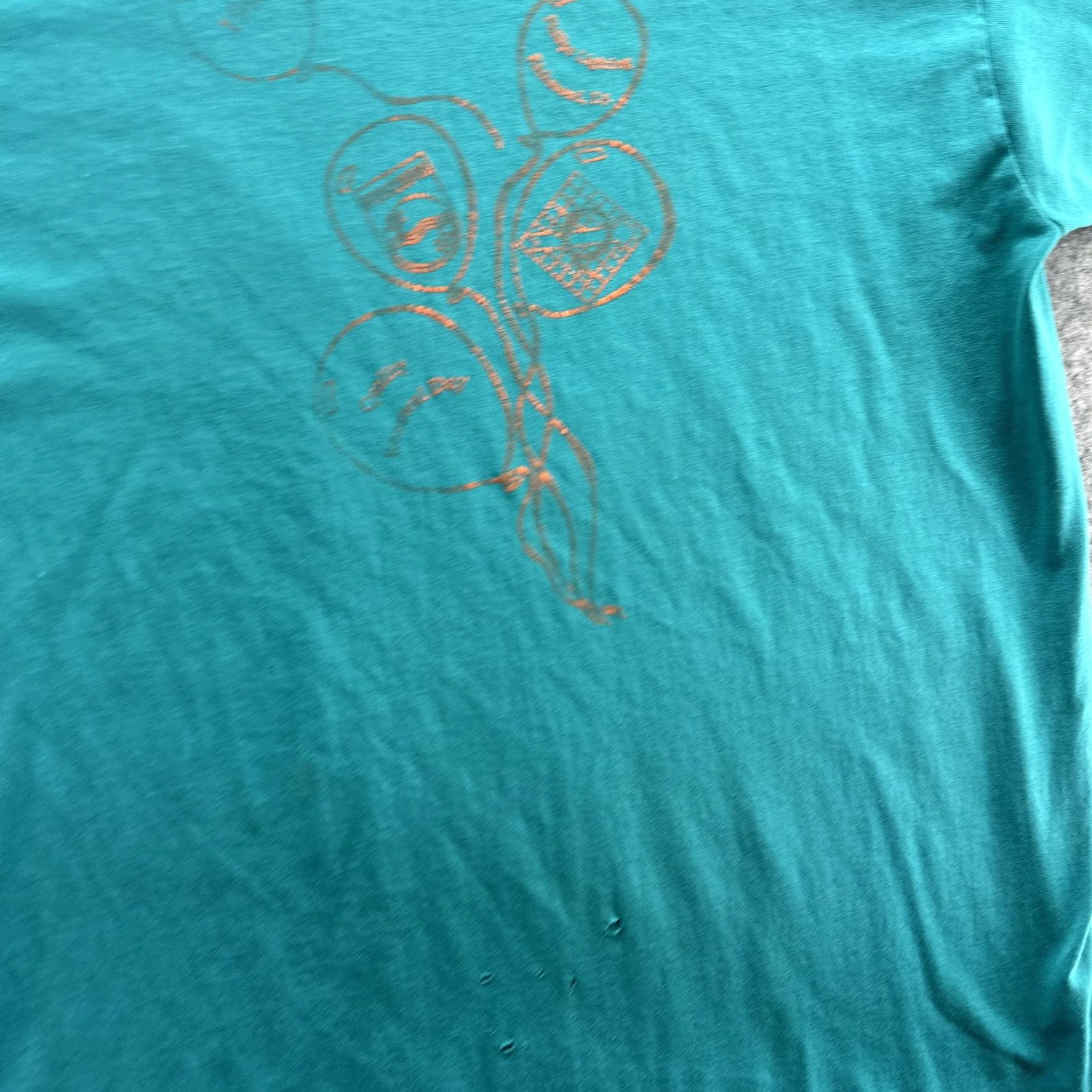 Hanes VINTAGE Hanes Fifty-Fifty Shirt Mens L Teal 1990s Balloons Graphic Print Crew Neck Short Sleeve 90s Mens Size US L / EU 52-54 / 3 - 5 Thumbnail