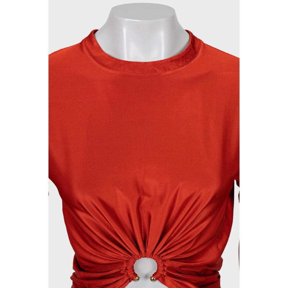 Paco Rabanne Paco Rabanne Orange Viscose Top - Size XS Size XS / US 0-2 / IT 36-38 - 4 Thumbnail