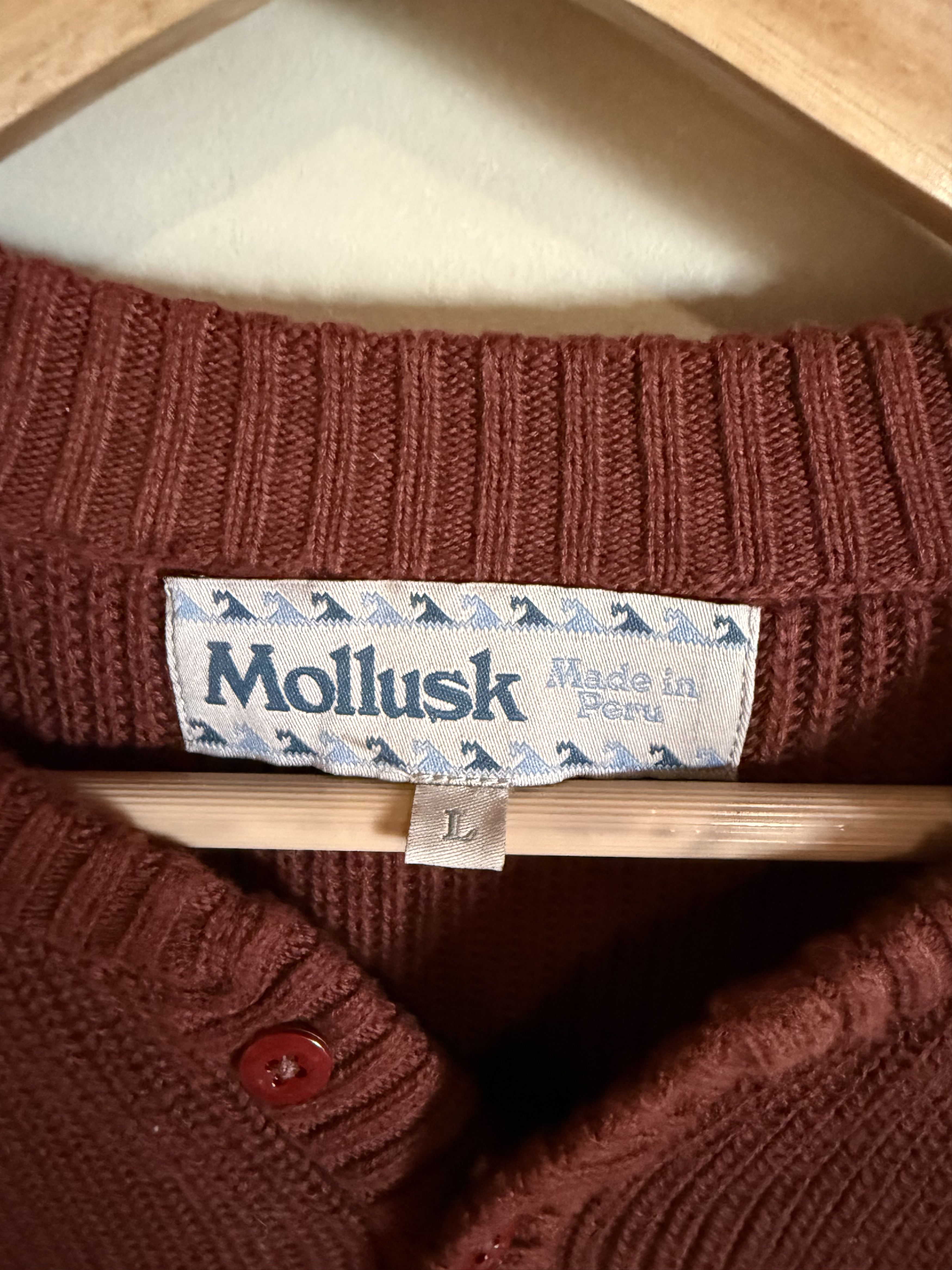 Mollusk Mollusk Brick Red Cotton Henly Sweaterl, Men's Large Size US L / EU 52-54 / 3 - 3 Thumbnail