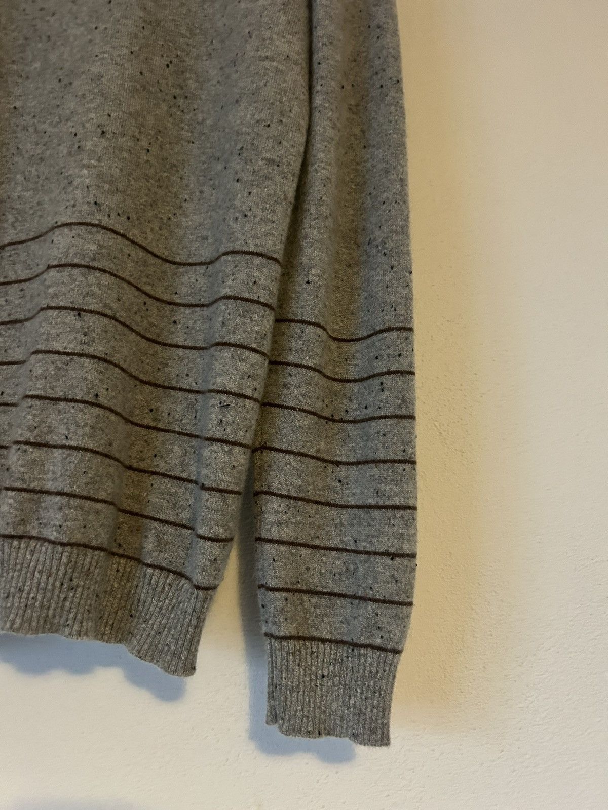 Marni Marni Grey Cashmere Knit Sweater with Striped Detail Size US S / EU 44-46 / 1 - 14 Thumbnail