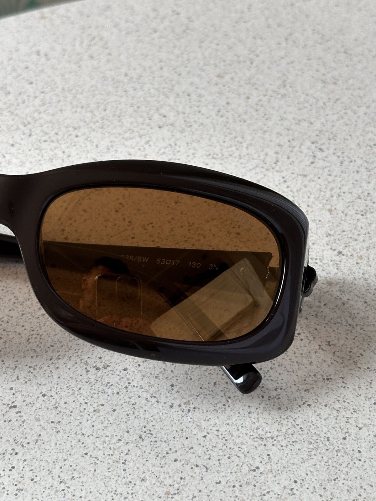 Chanel CHANEL CC Logo Camelia Brown Crystal Swarovski Sunglasses Size ONE SIZE - 9 Thumbnail
