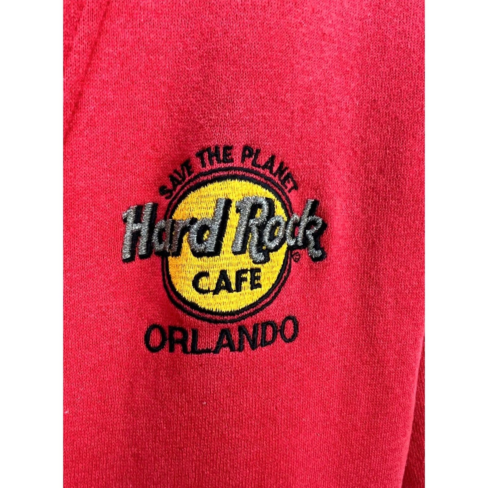 Vintage VINTAGE Hard Rock Cafe Save the Planet Orlando Red Cardigan Sweater Size L Size US L / EU 52-54 / 3 - 4 Thumbnail