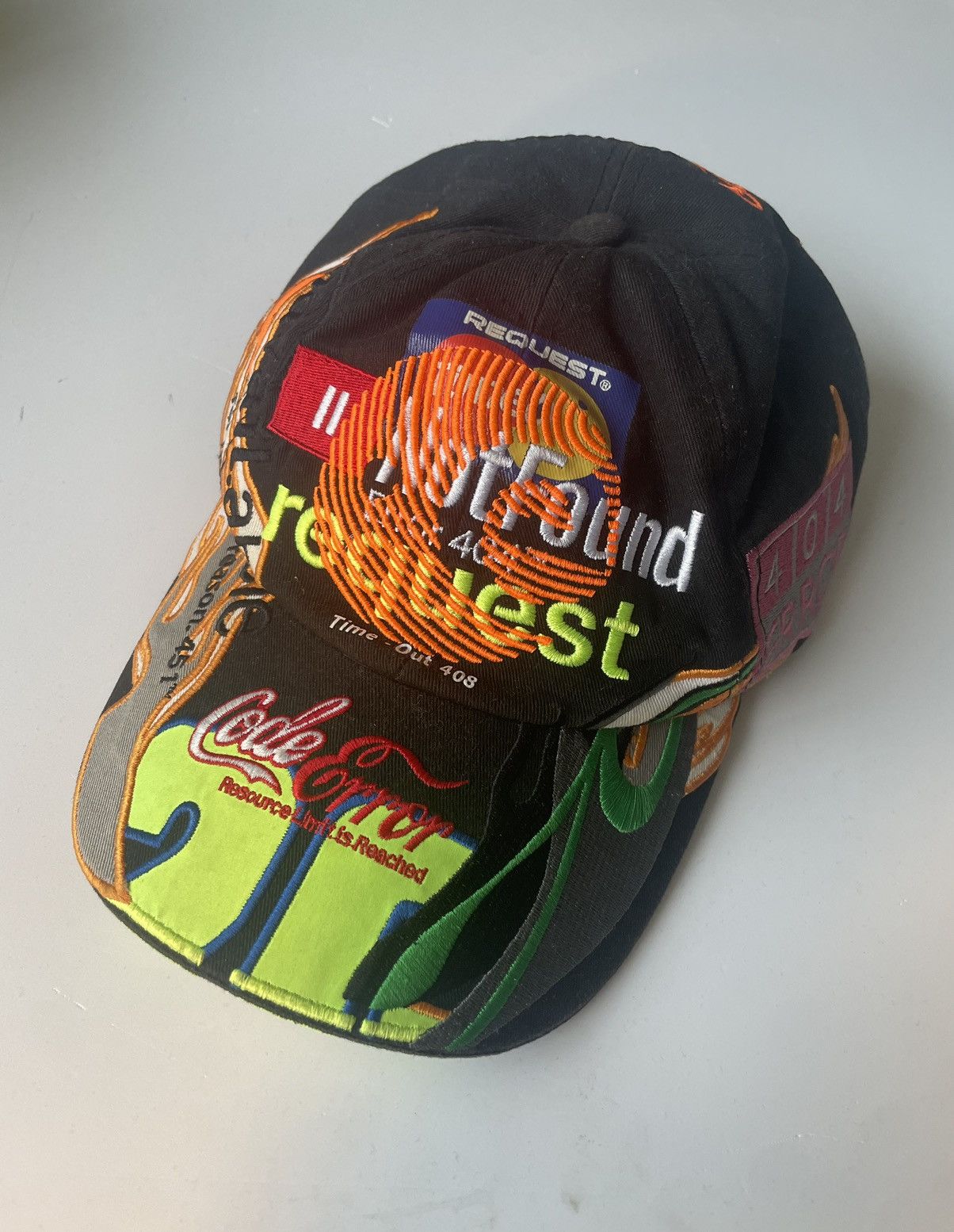 Pre-owned Vetements Aw19 Runway Error 404 Clusterfuck Cap In Black