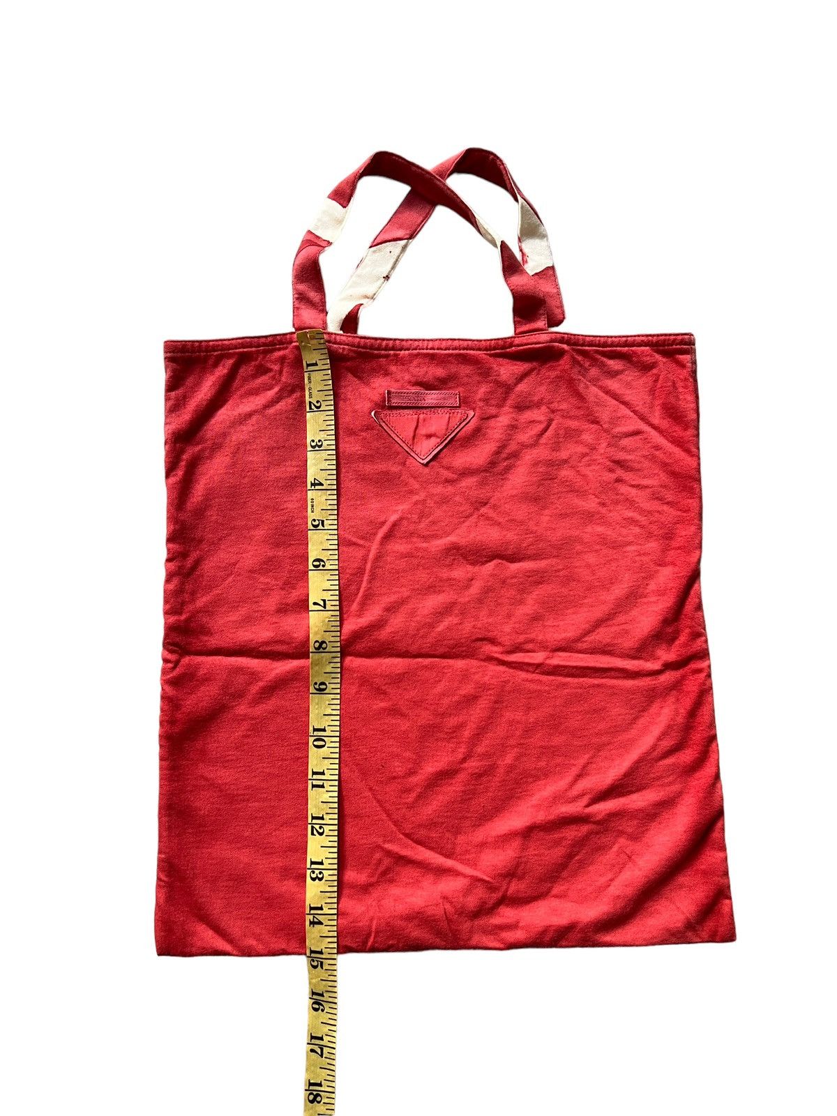 Prada Prada Chic White Red Fabric Tote Bag Size ONE SIZE - 11 Thumbnail