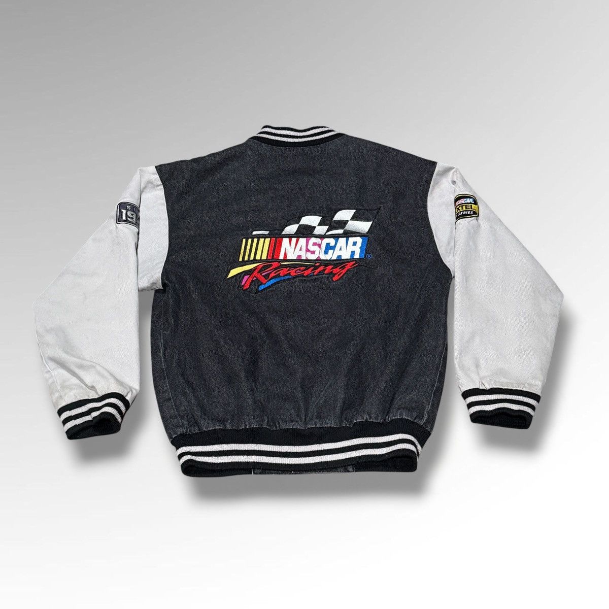 NASCAR Vintage Nascar Nextel Cup Series Denim Varsity Jacket Size US M / EU 48-50 / 2 - 2 Thumbnail