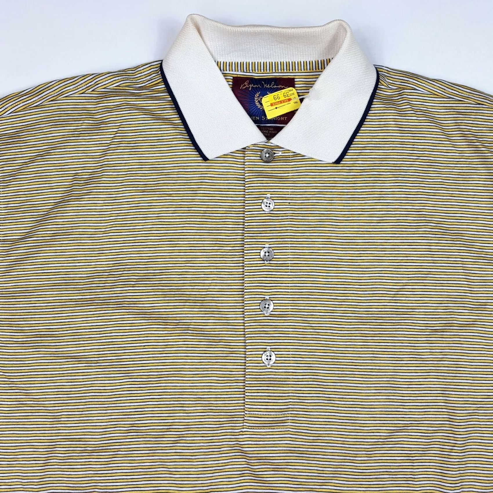 Vintage VINTAGE Byron Nelson Polo Shirt Striped Yellow Mens Small Short Sleeve Golf 90s Retro Athletic Size US S / EU 44-46 / 1 - 2 Thumbnail