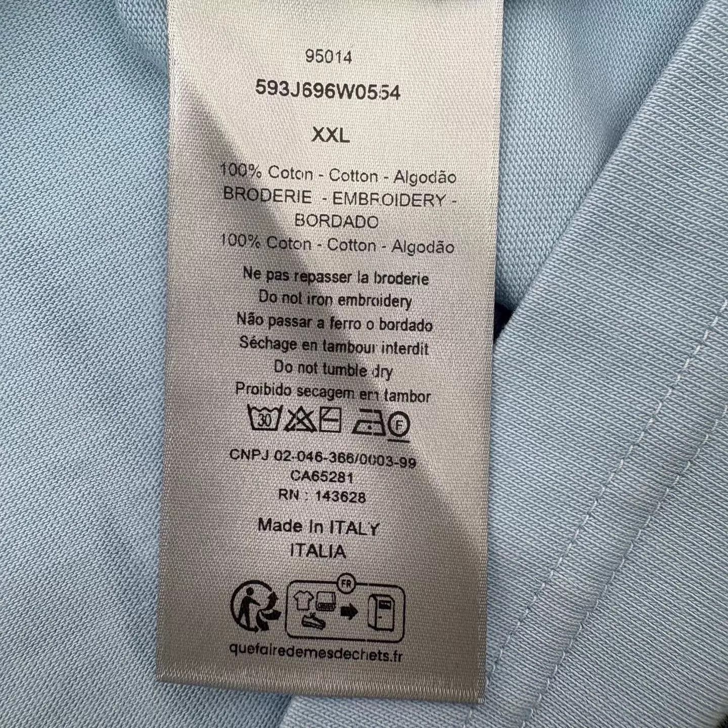 Dior Dior Embroidered Logo Relaxed Fit Short Sleeve T-Shirt XXL Size US XXL / EU 58 / 5 - 6 Thumbnail
