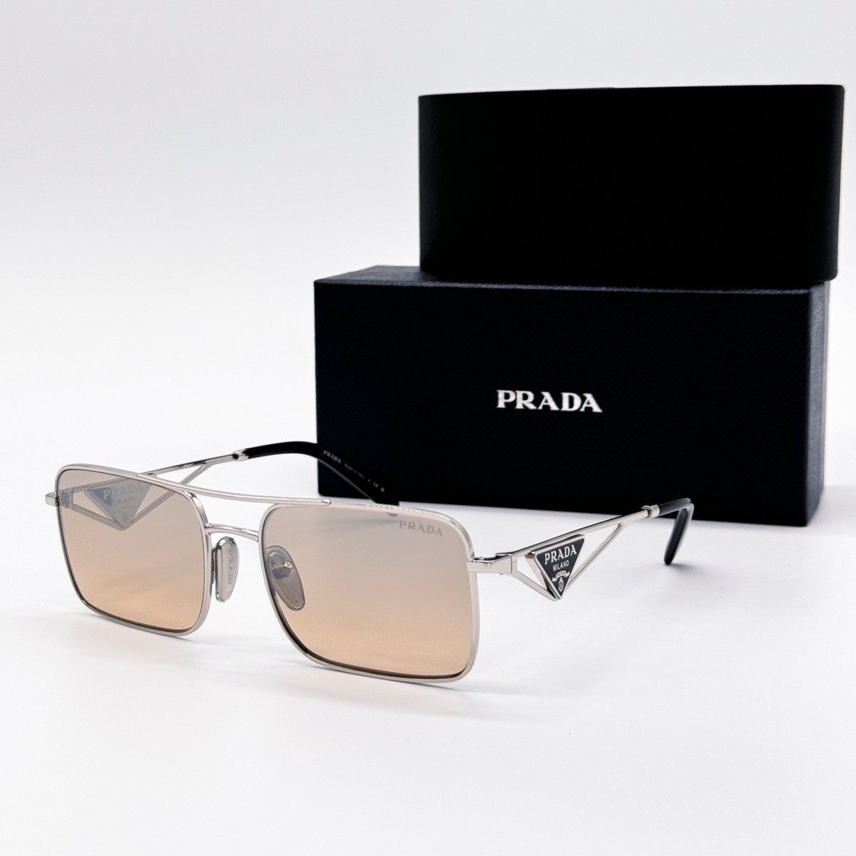Prada NEW PRADA SPR A52 1BC8J1 SILVER SQUARE PRA52S SUNGLASSES Size ONE SIZE - 2 Thumbnail