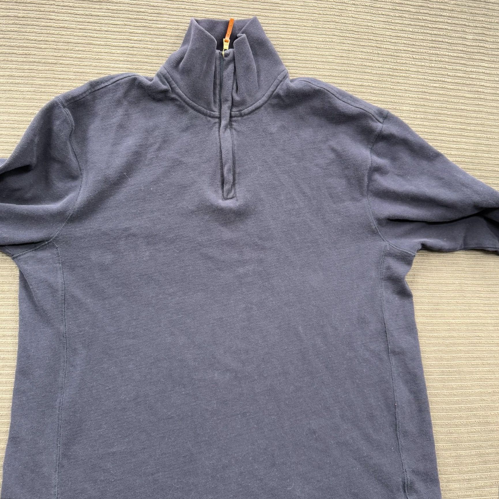 Polo Ralph Lauren Polo Ralph Lauren Pullover Sweater Mens Large 1/4 Zip Mock Neck Elbow Patch Knit Cotton Navy Blue Casual Active Wear Size US L / EU 52-54 / 3 - 8 Thumbnail