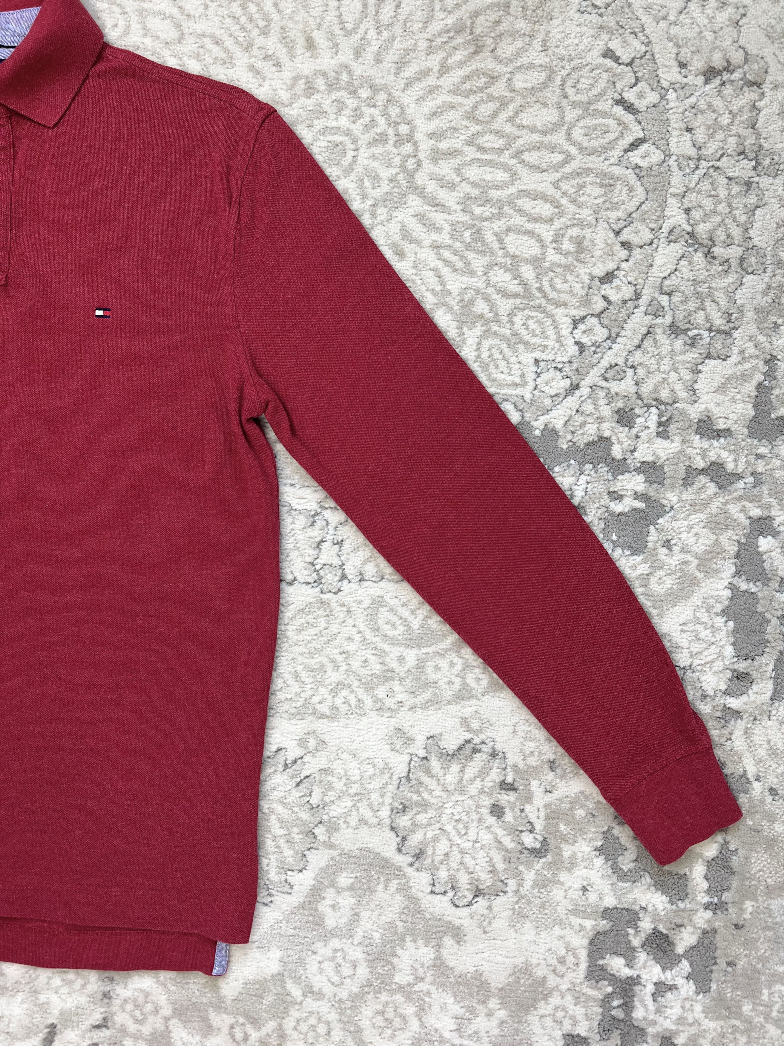 Tommy Hilfiger Tommy Hilfiger Burgundy Long Sleeve Polo Shirt Classic Fit S Size US S / EU 44-46 / 1 - 10 Thumbnail