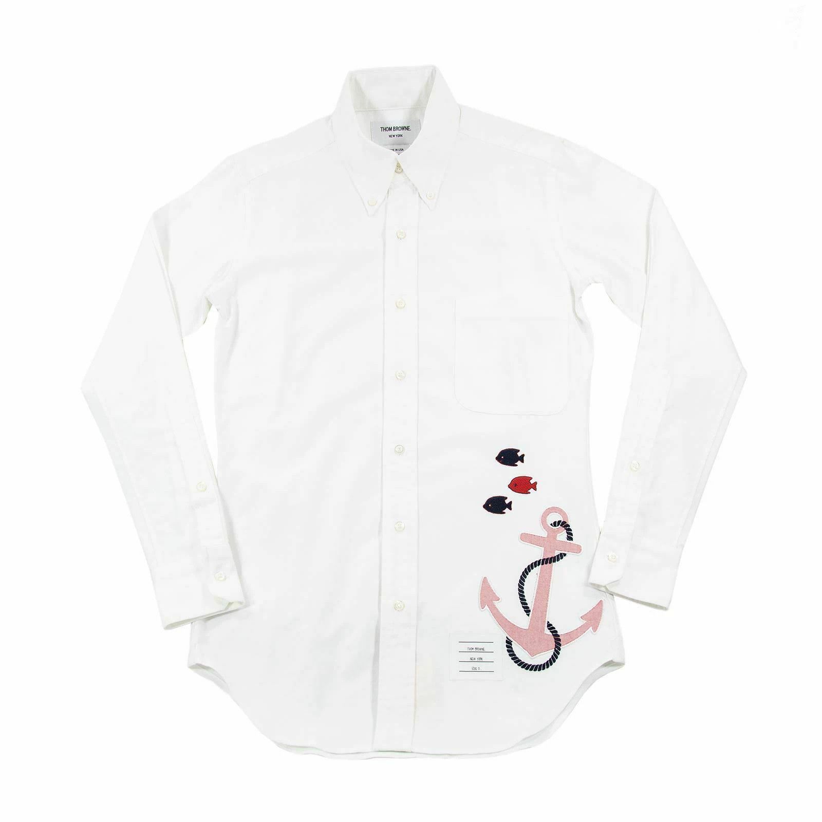Visvim Thom Browne White Underwater Embroidery Shirt Size US XXS / EU 40 - 1 Thumbnail