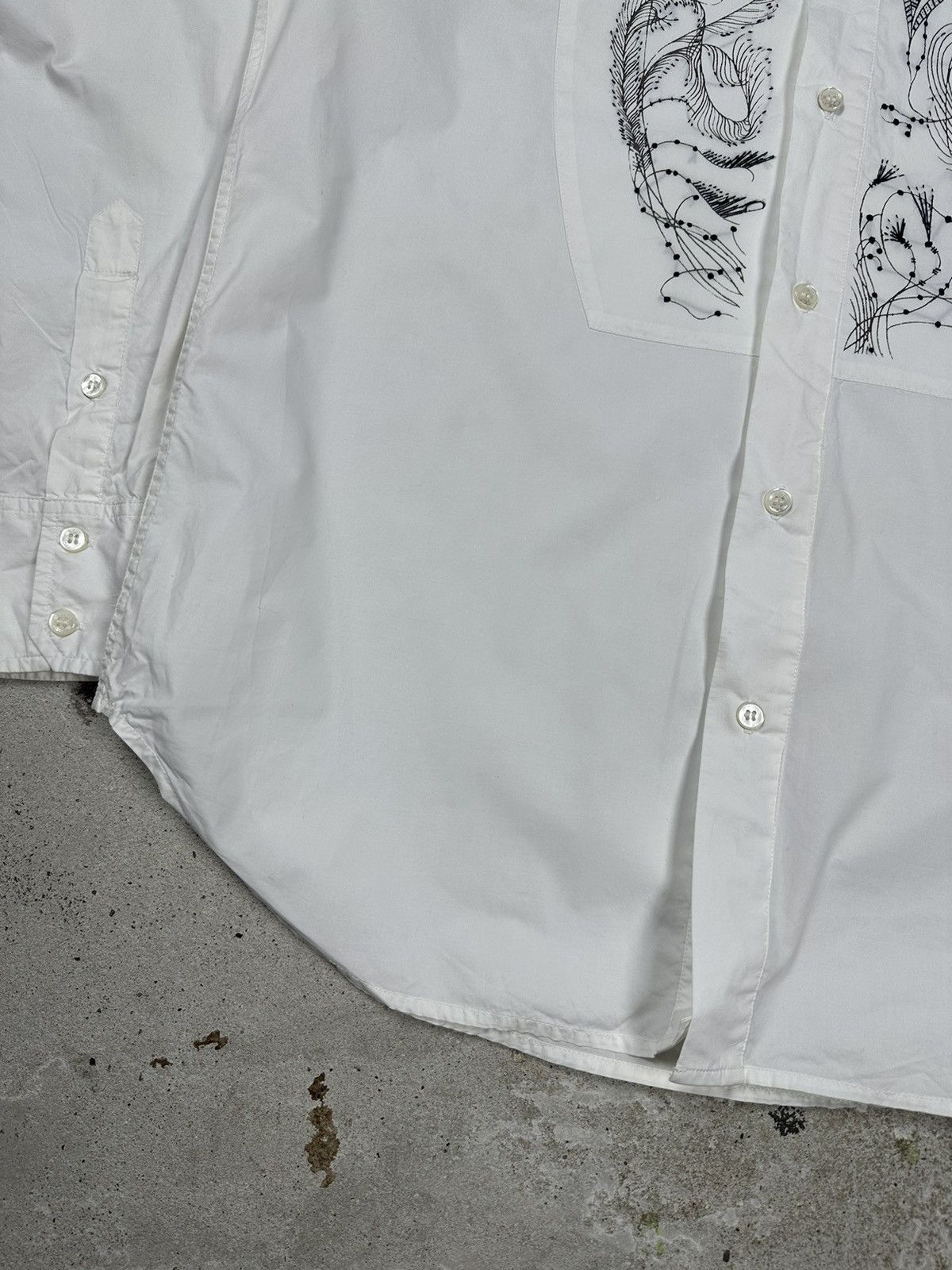 Etro Etro Milano Floral Embroidered Long Sleeve White Shirt Size US L / EU 52-54 / 3 - 3 Thumbnail