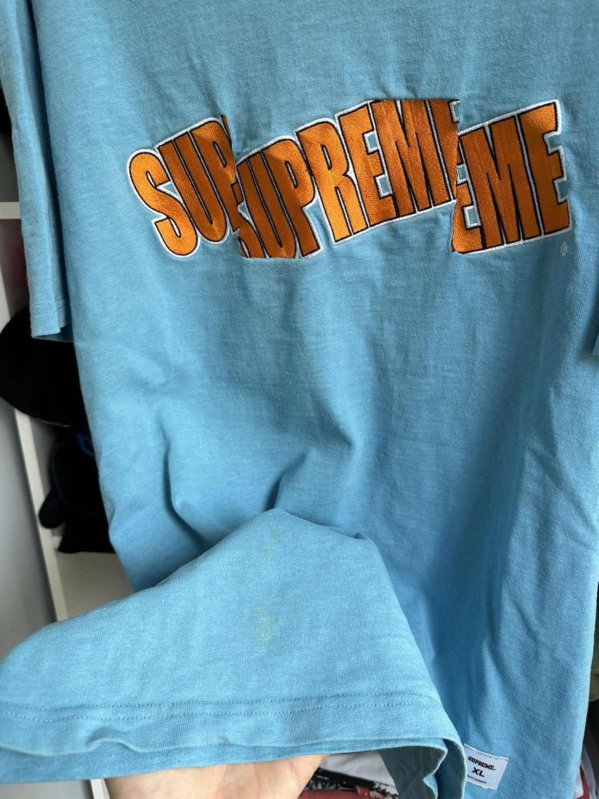 Supreme 🔥SUPREME EMBROIDERED CUT LOGO T-SHIRT🔥 Size US XL / EU 56 / 4 - 5 Thumbnail