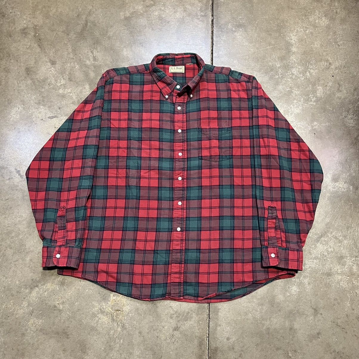 L.L. Bean Vintage LL Bean Plaid Flannel Shirt Button Up Outdoor Hiking Size US XL / EU 56 / 4 - 1 Thumbnail