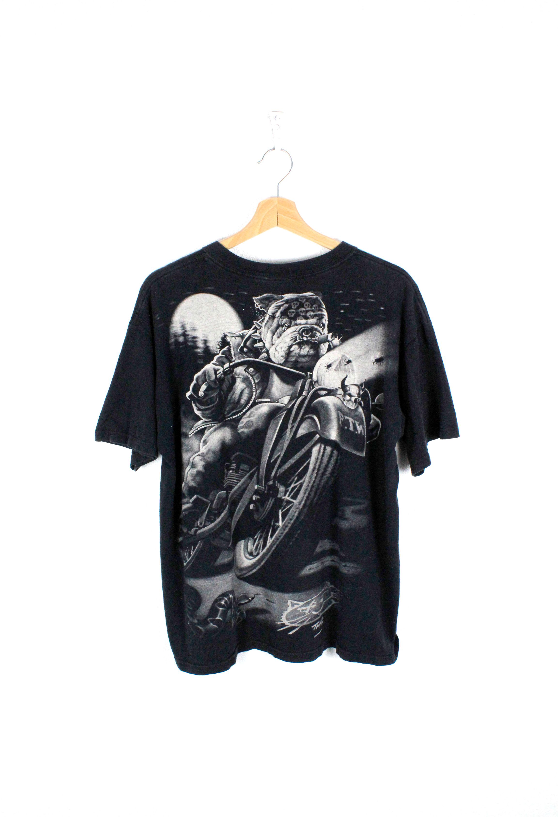 Liquid Blue × Vintage Vintage 1996 Liquid Blue Bulldog Cats Suck Tee T-shirt 90s Size US L / EU 52-54 / 3 - 5 Thumbnail