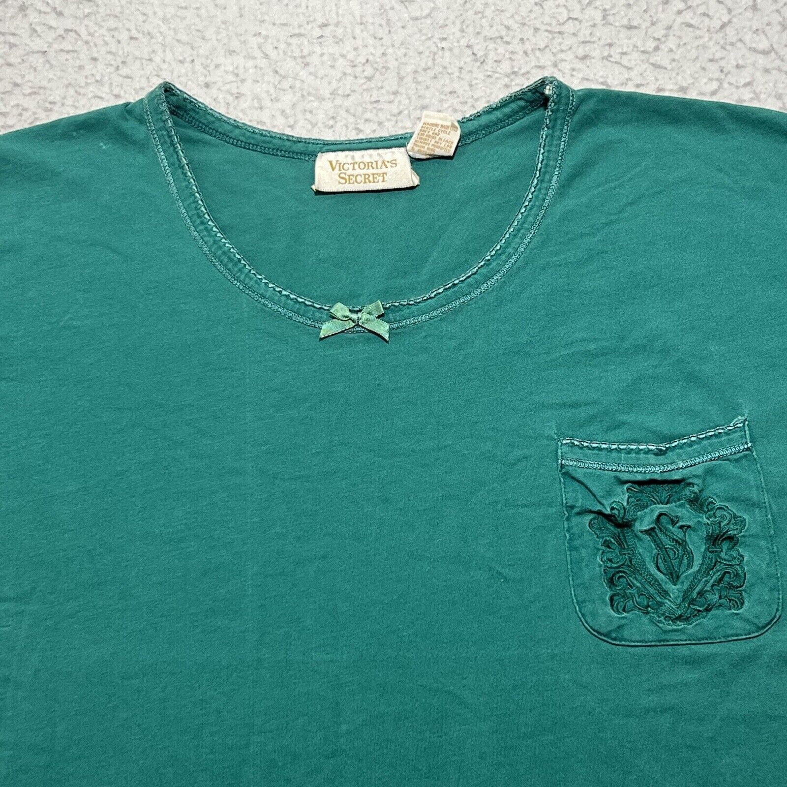 Victoria's Secret Vintage Victoria's Secret Pocket T Shirt Teal Green Size M / US 6-8 / IT 42-44 - 2 Thumbnail