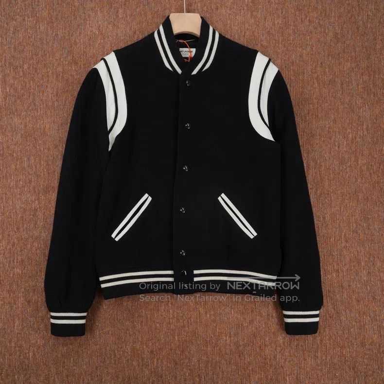 Saint Laurent Paris Saint Laurent Paris Black and White Baseball Jacket Size US M / EU 48-50 / 2 - 1 Thumbnail