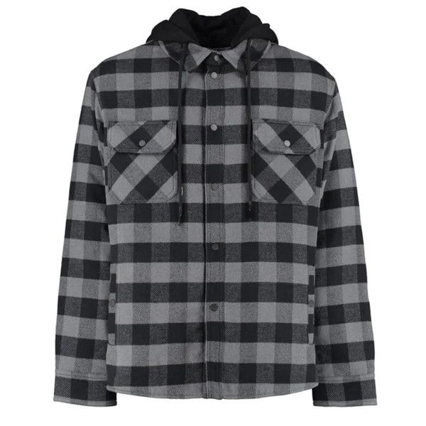 Off-White o1gr1nt1124 Arrow Padded Flannel Shirt in Light Grey Size US M / EU 48-50 / 2 - 1 Thumbnail