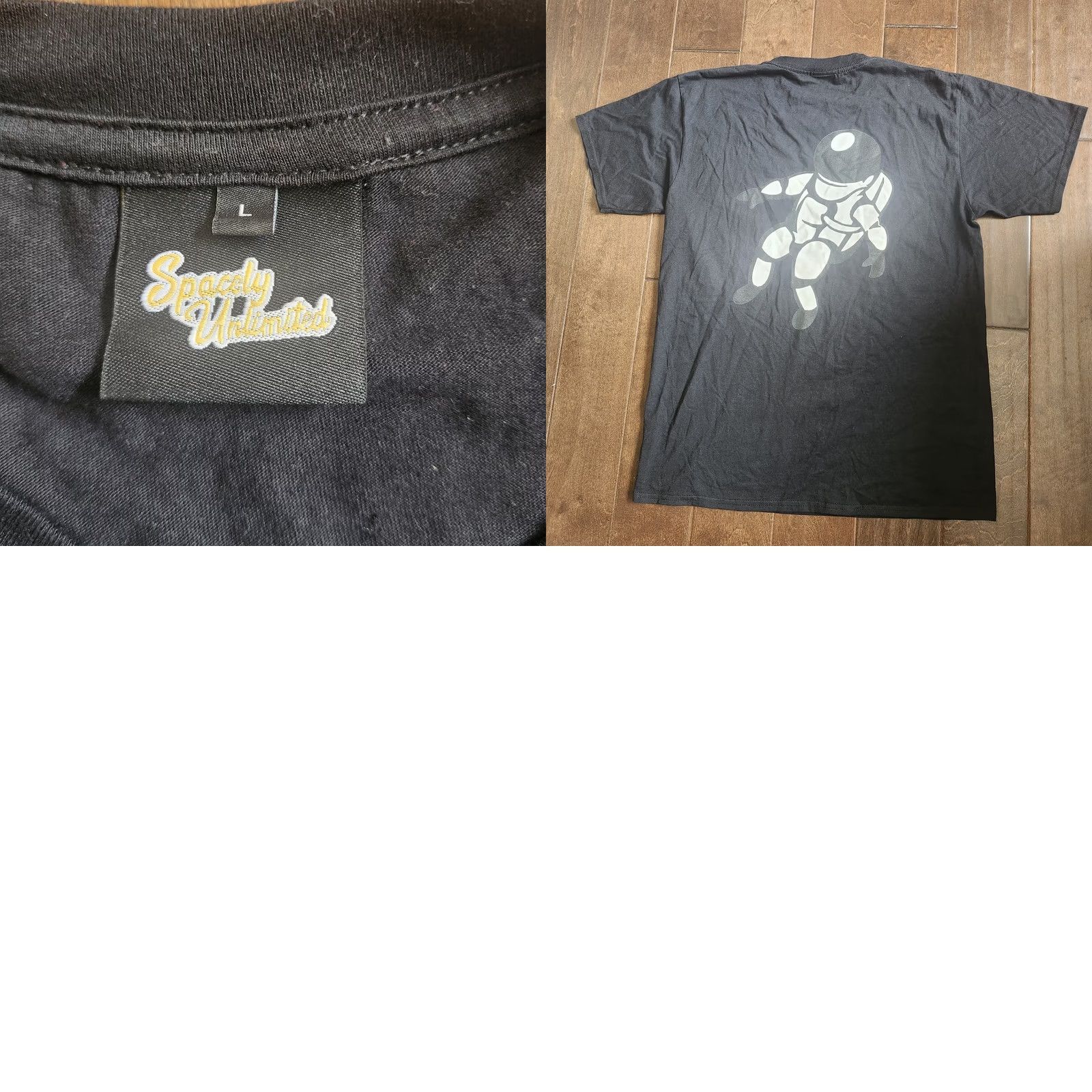 Vintage Spacely Unlimited T-shirt Black Space Short Sleeve L Mens Stains Cleaning Needed Regular Cotton Shirt Size US L / EU 52-54 / 3 - 10 Thumbnail