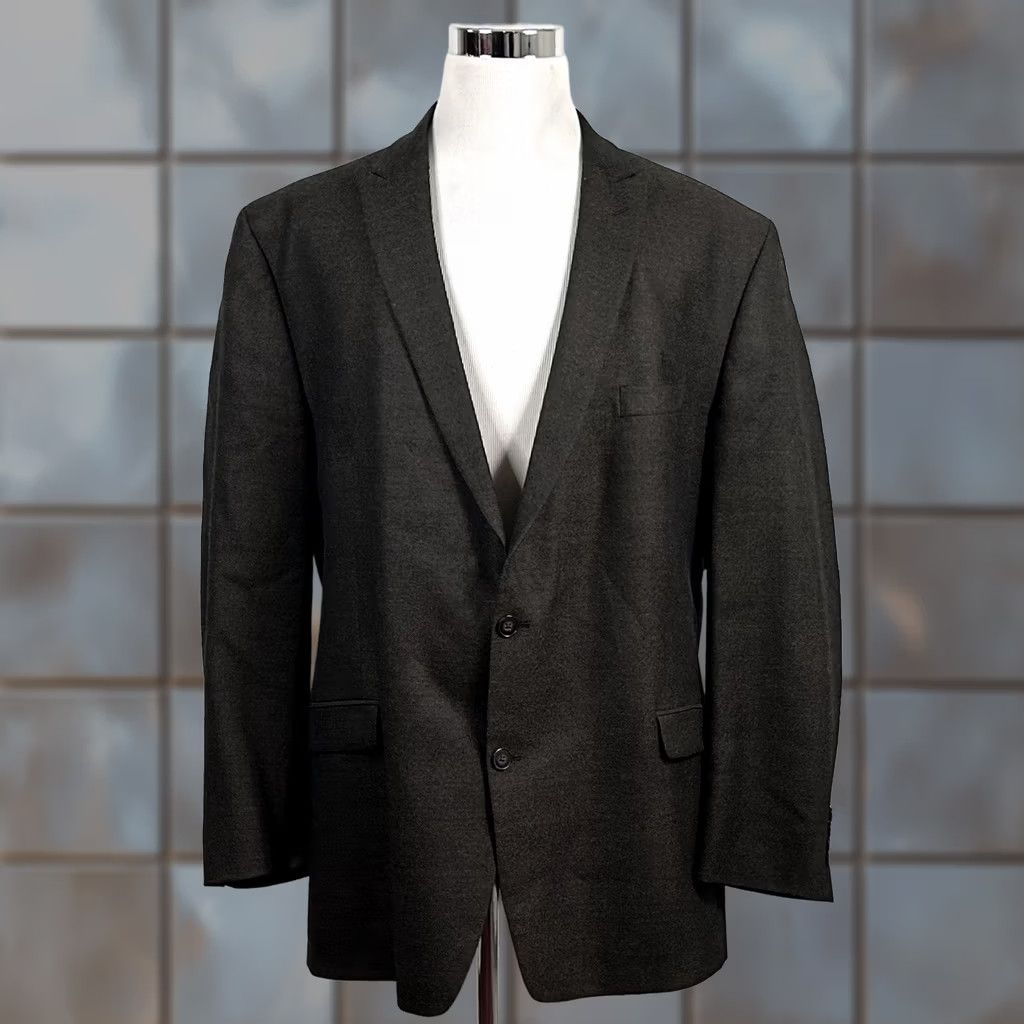 Pronto Uomo Pronto Uomo Sport Coat 52L Brown Wool Peak Lapel Two-Button Double Vented Long Coat Mens Wide Size 52 Big & Tall 100% Wool Solid Formal Jacket Size US XS / EU 42 / 0 - 1 Thumbnail