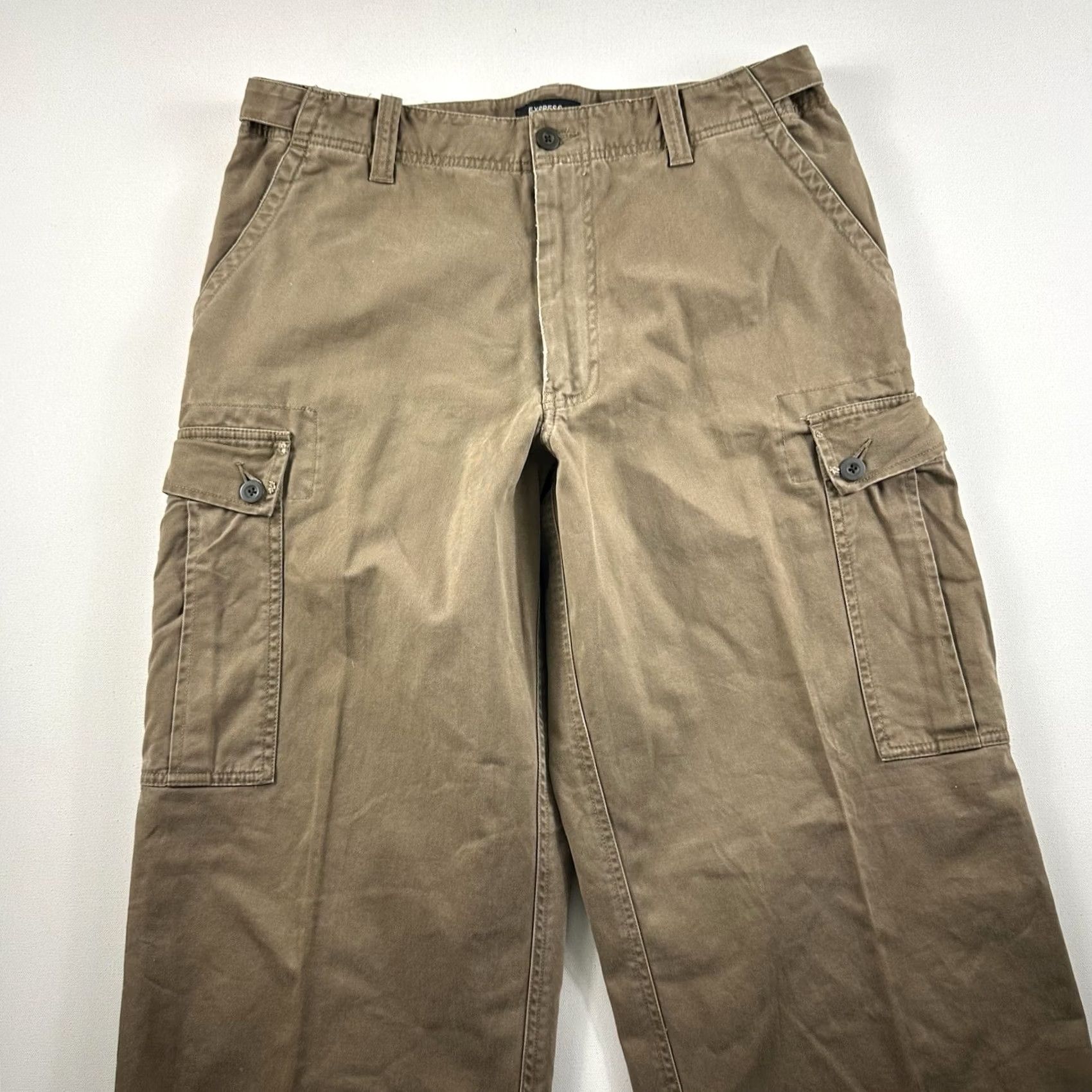 Express Express Cargo Pants Mens 36x32 Loose Fit Pockets Outdoor Casual Relaxed Workwear Size US 36 / EU 52 - 3 Thumbnail